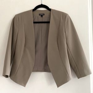 Express Cropped Jacket Blazer. Size 4. Tan. Like New.